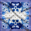Blooming Blue Silk Scarf